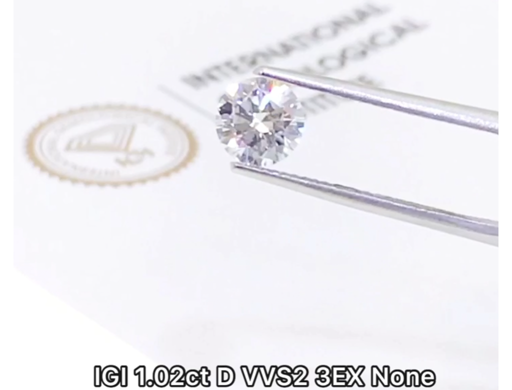 IGI 1.02ct D VVS2