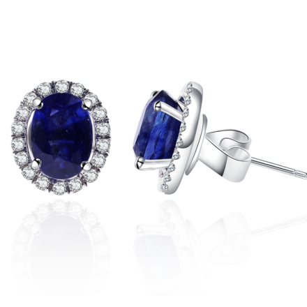 18K藍寶石耳環