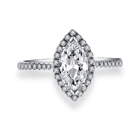 18K欖尖形鑽石戒指