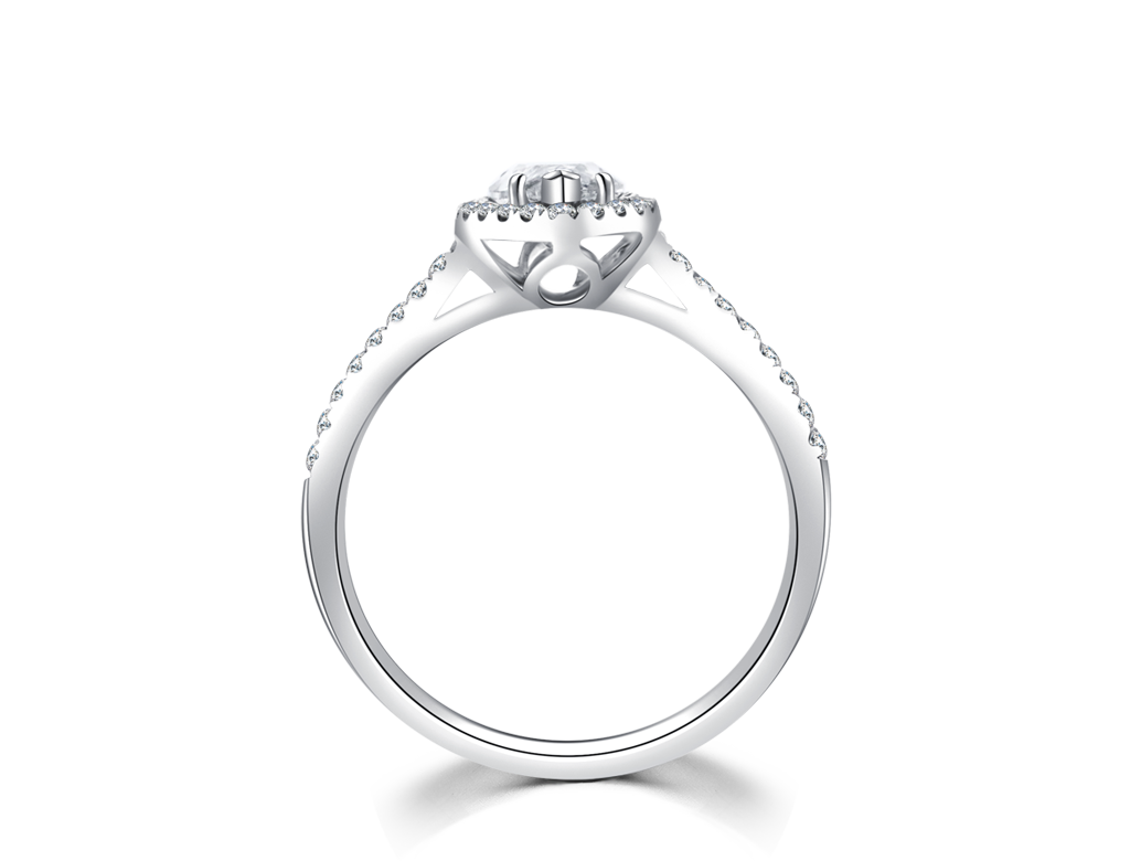 18K欖尖形鑽石戒指