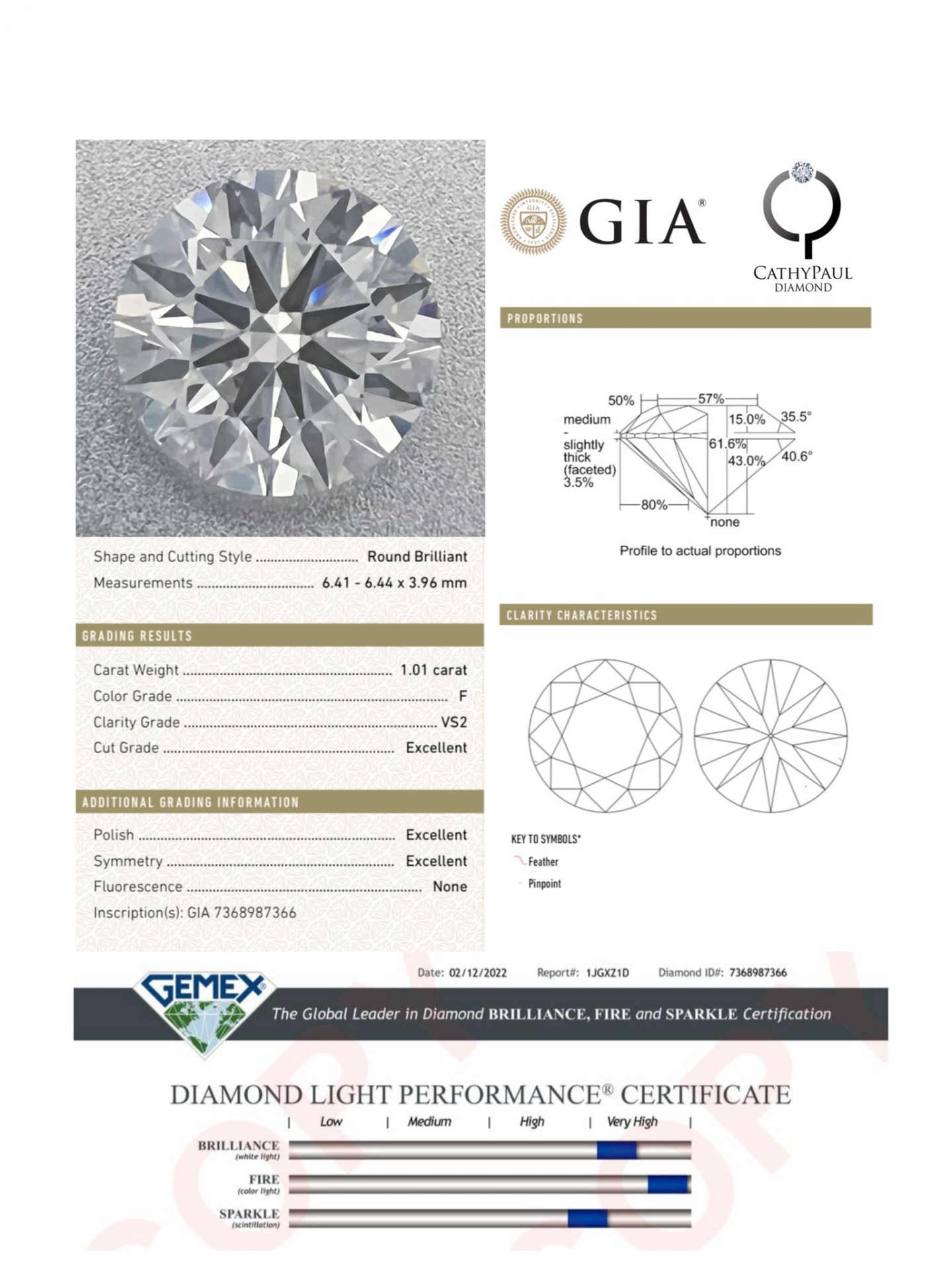 1.01ct F VS2