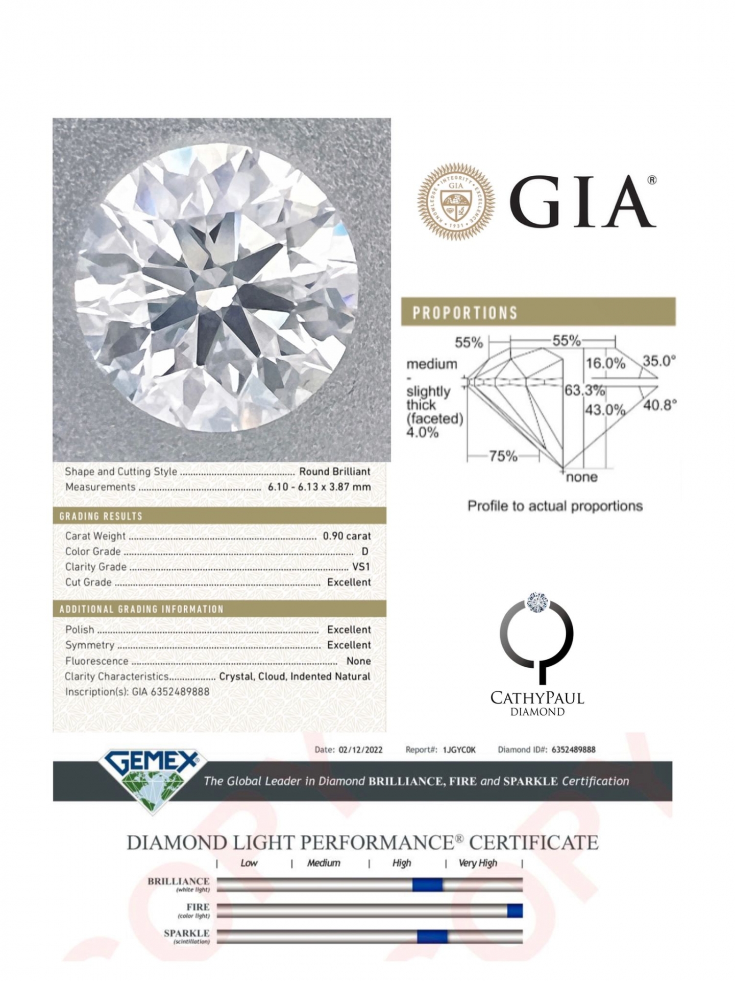 0.90ct D VS1